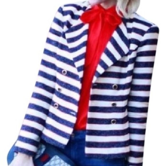 CAbi Navy and White Striped Blazer - Picture 1 of 8
